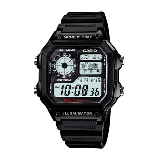 AE-1200WH Reloj Casio World Time Hombre Correa de Resina - Reloj original en Guatemala