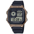AE-1200WH-5AV Reloj Casio para Hombre, Illuminator Hora Mundial 10 Años de Batería - Negro