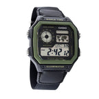 AE-1200WHB Reloj Casio World Time Hombre Correa de Cuero - Detalle de esfera