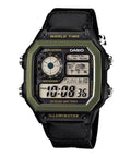AE-1200WHB Reloj Casio World Time Hombre Correa de Cuero - Reloj original en Guatemala