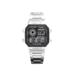 AE-1200WHD-1AV Reloj Casio para Hombre, Illuminator Hora Mundial 10 Años de Batería - Acero Inoxidable Plateado