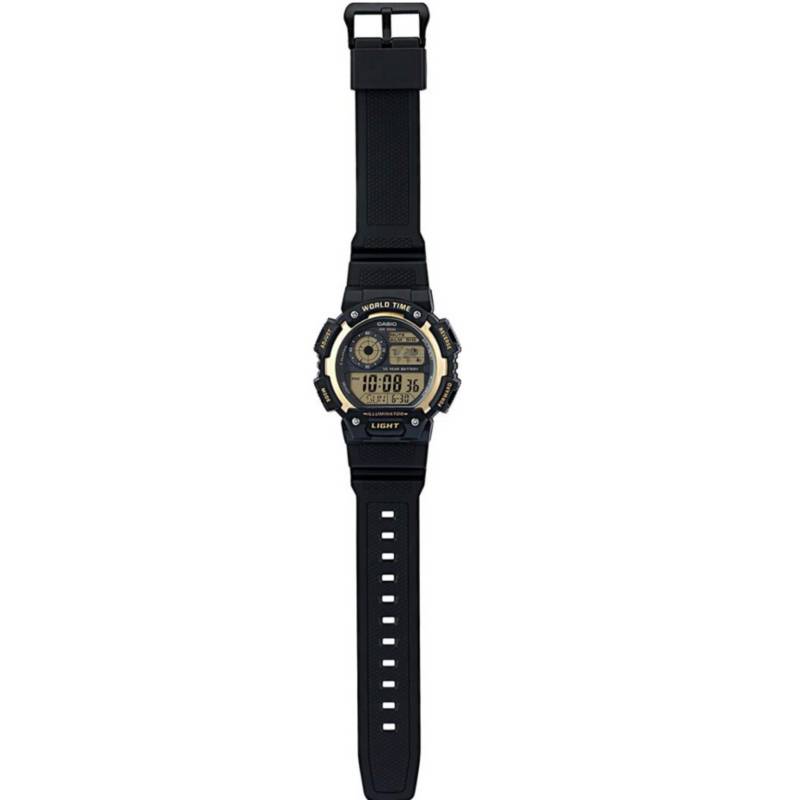 AE-1400WH Reloj Casio World Time Hombre Resina Negro Dorado - Vista 5
