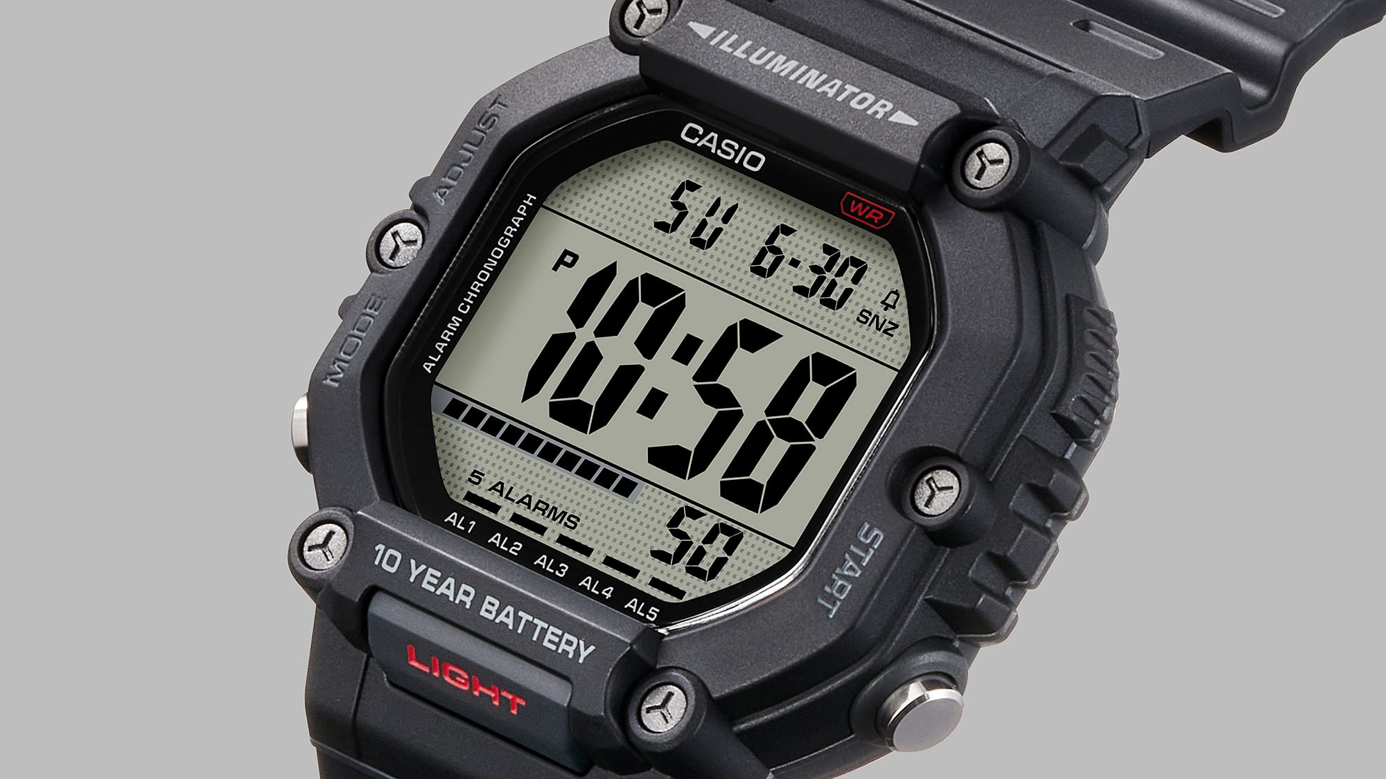AE-1600H-1AV Reloj Casio Unisex Correa de Resina Negro - Vista trasera