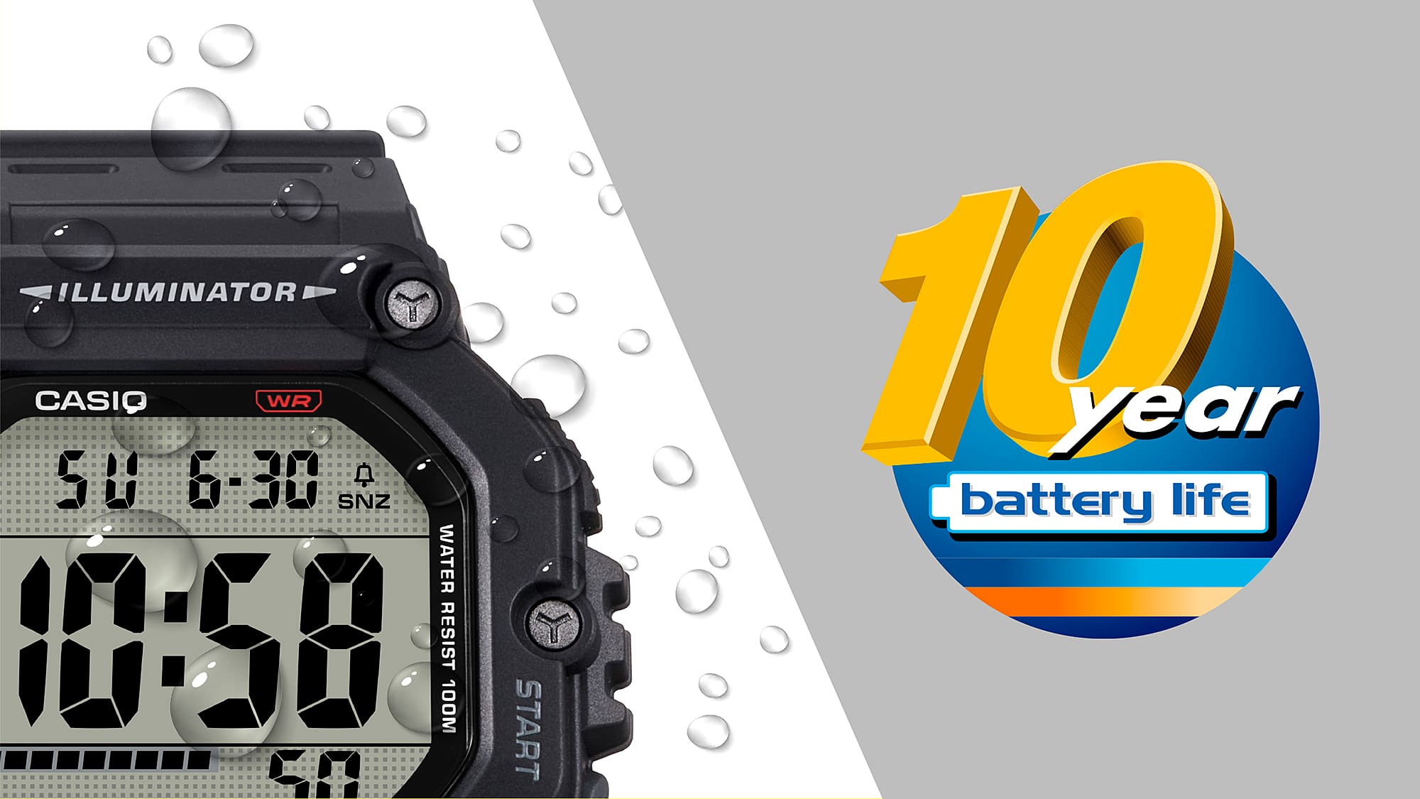 AE-1600H-1AV Reloj Casio Unisex Correa de Resina Negro - Detalle de esfera