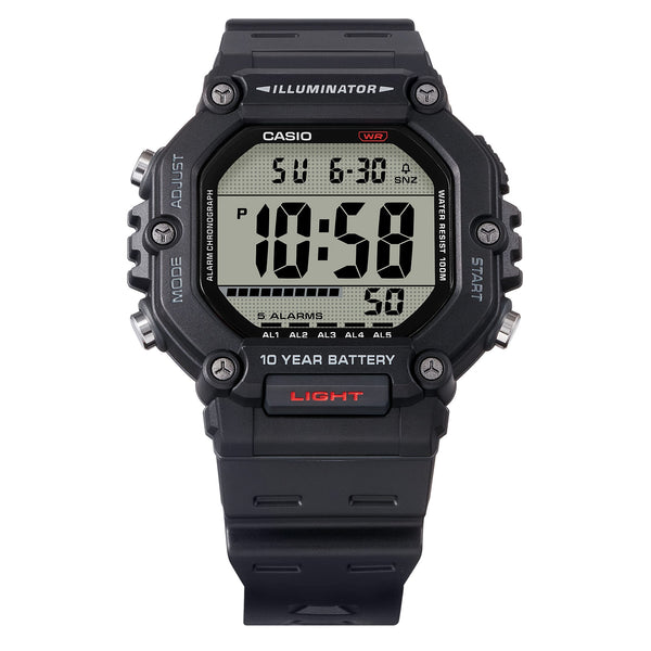 AE-1600H-1AV Reloj Casio Unisex Correa de Resina Negro - Vista lateral