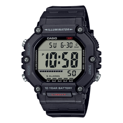 AE-1600H-1AV Reloj Casio Illuminator unisex correa de resina negro