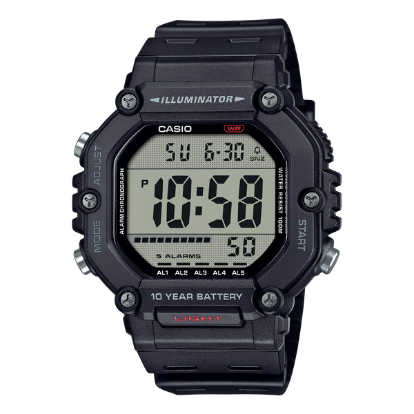 AE-1600H-1AV Reloj Casio Unisex Correa de Resina Negro - Reloj original en Guatemala