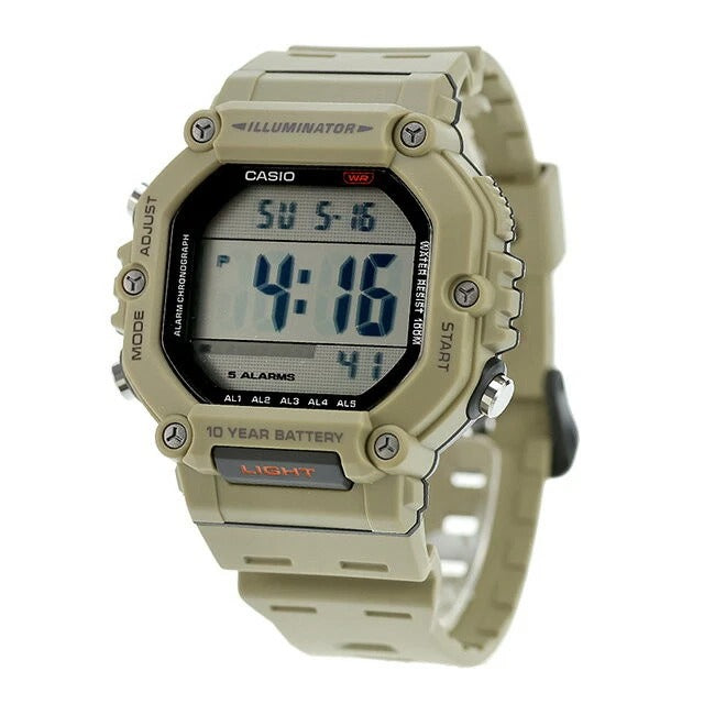 AE-1600H-5AV Reloj Casio Unisex Digital Resina Beige - Detalle de esfera