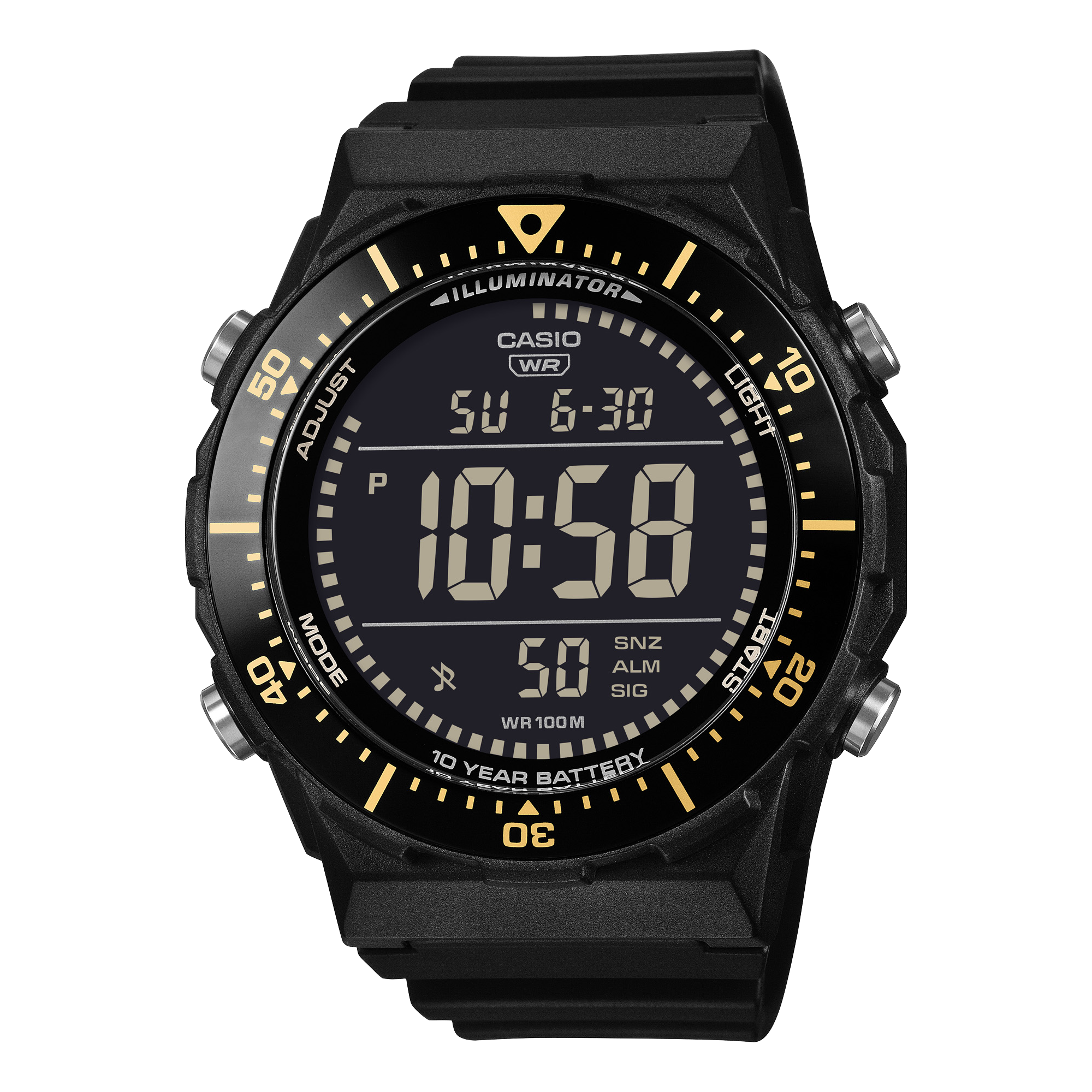 AE-1700H-1BV Reloj Casio Hombre Resina Negro y Dorado - Vista lateral