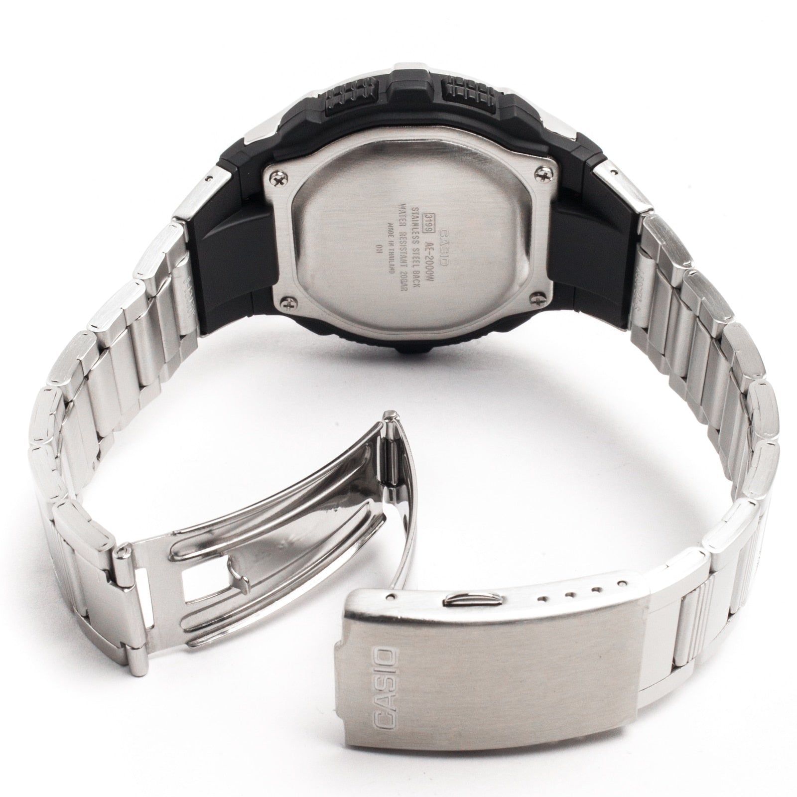 AE-2000WD-1AV Reloj Casio para Caballero, Illuminator Hora Mundial 10 Años de Batería - Detalle de esfera