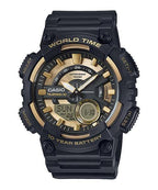 110BW-9AV Reloj Casio para Hombre, Hora Mundial, Telememo 30, 10 Años de Batería - Reloj original en Guatemala
