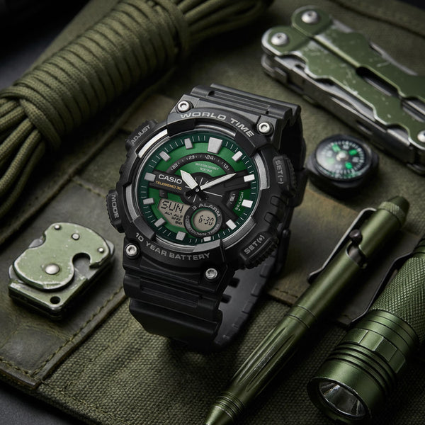 AEQ-110W-3A2V Reloj Casio de hombre correa de silicona