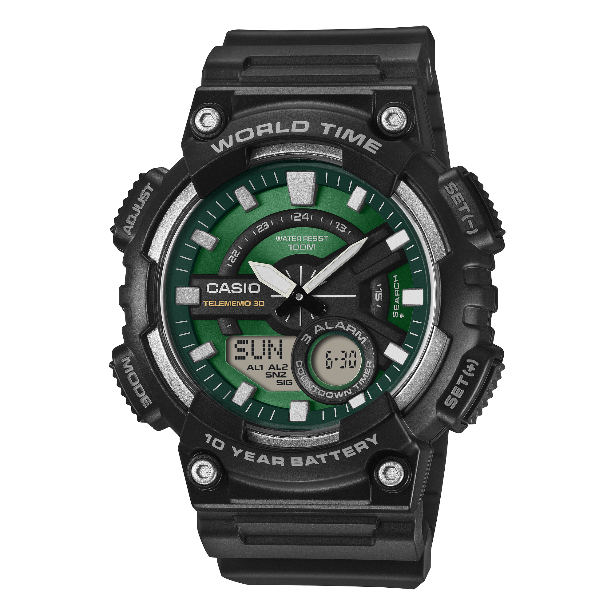 AEQ-110W-3A2V Reloj Casio de hombre correa de silicona