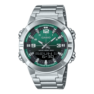 AMW-870DA-3AV Casio Reloj doble hora pulsera de metal para hombre