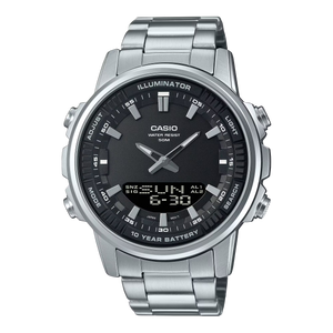 AMW-880D-1AV Reloj Casio de hombre correa de metal doble hora