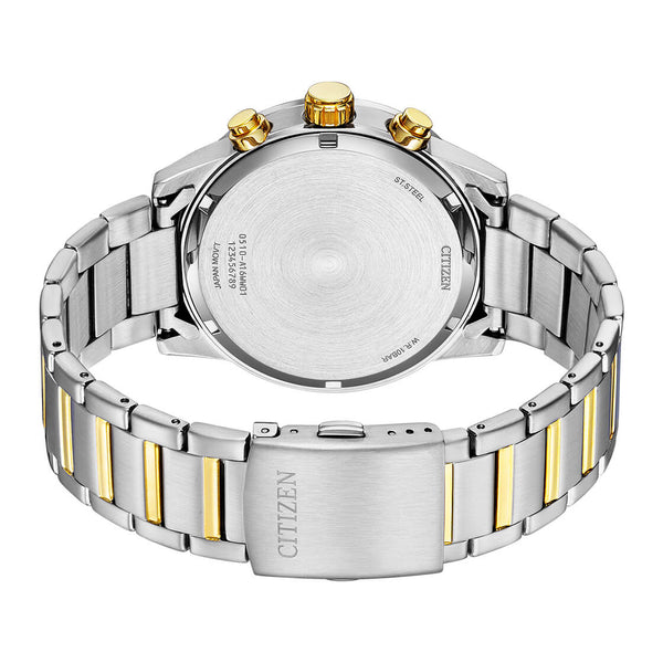 Reloj Citizen Quartz Hombre Acero Bicolor Esfera Azul - Vista lateral