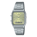 AQ-230A-9A Casio Unisex pulsera de metal doble hora