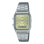 AQ-230A-9A Casio Unisex pulsera de metal doble hora