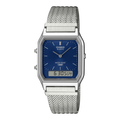 AQ-230EM Reloj Casio Vintage Unisex Acero Esfera Azul - Reloj original en Guatemala