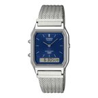 AQ-230EM Reloj Casio Vintage Unisex Acero Esfera Azul - Reloj original en Guatemala
