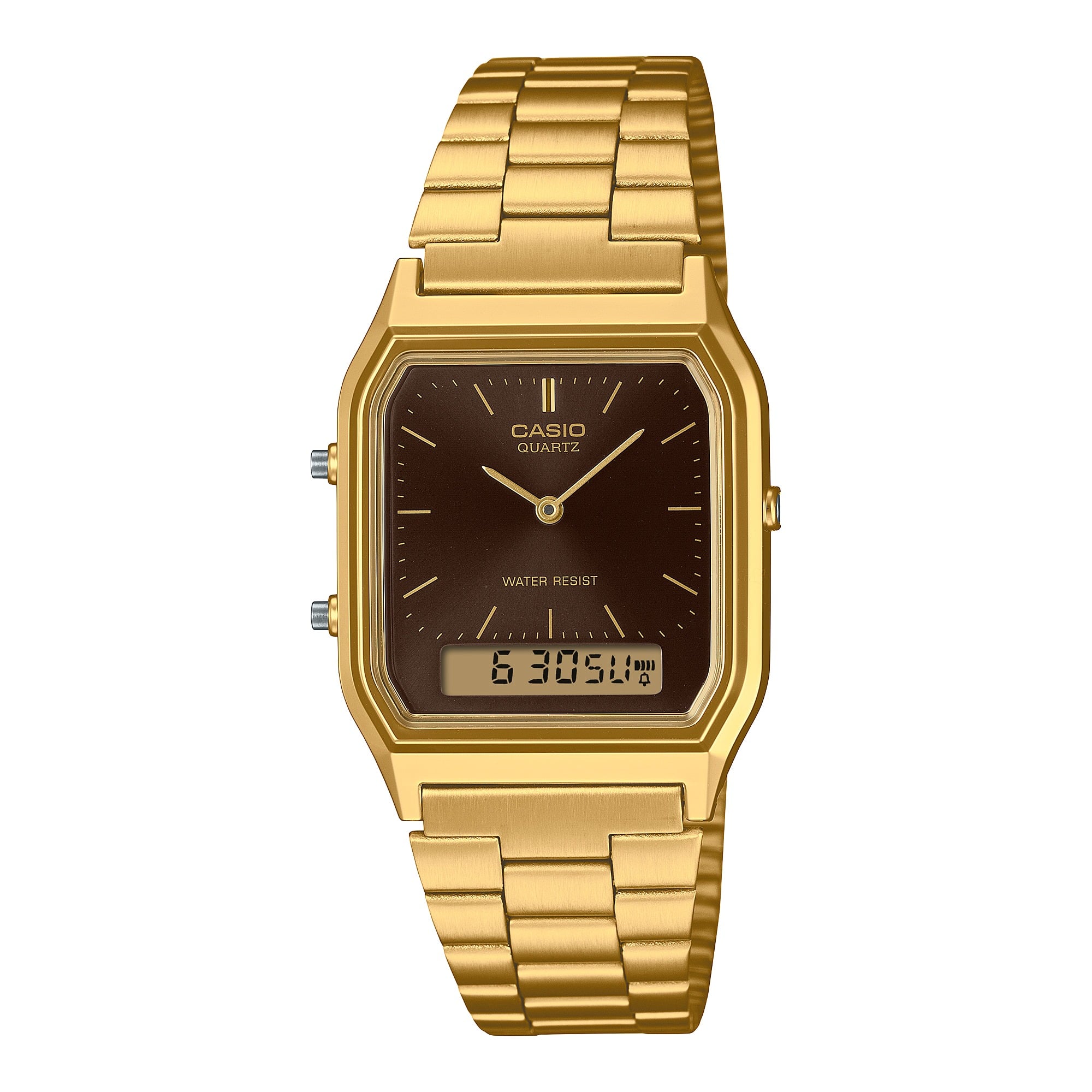 AQ-230GA Reloj Casio Vintage Unisex Acero Dorado - Reloj original en Guatemala