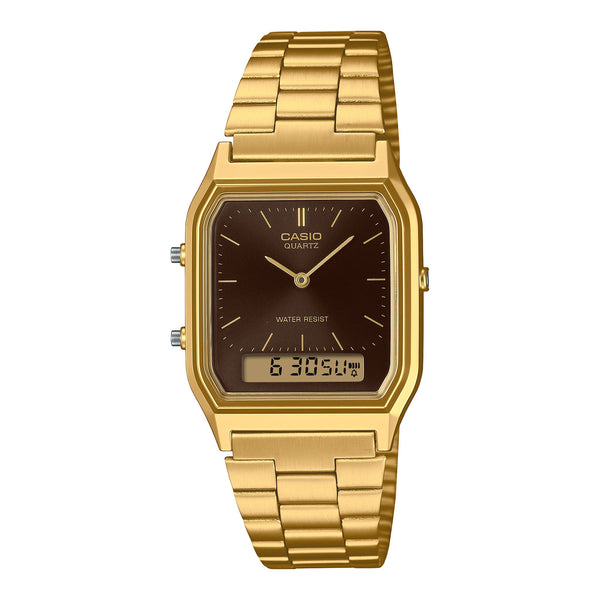 AQ-230GA Reloj Casio Vintage Unisex Acero Dorado - Reloj original en Guatemala