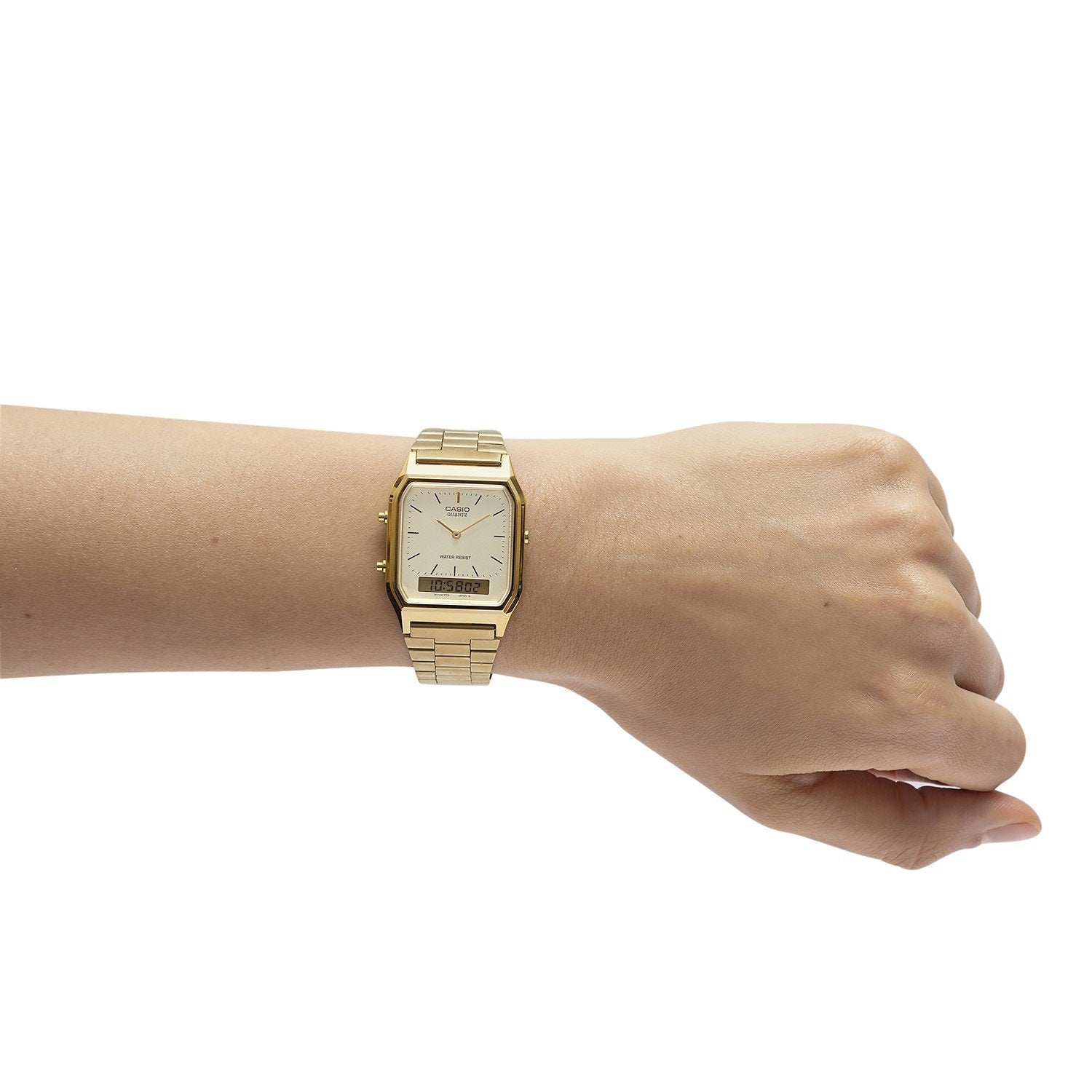 AQ-230GA Reloj Casio Unisex Acero Dorado Análogo Digital - Vista 5