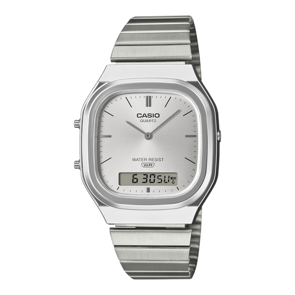 AQ-240E-7A Reloj Casio Vintage unisex banda de metal