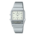 AQ-800E-7A2 Reloj Casio Vintage Clásico para caballero y dama con Pulsera de Metal y Doble Hora