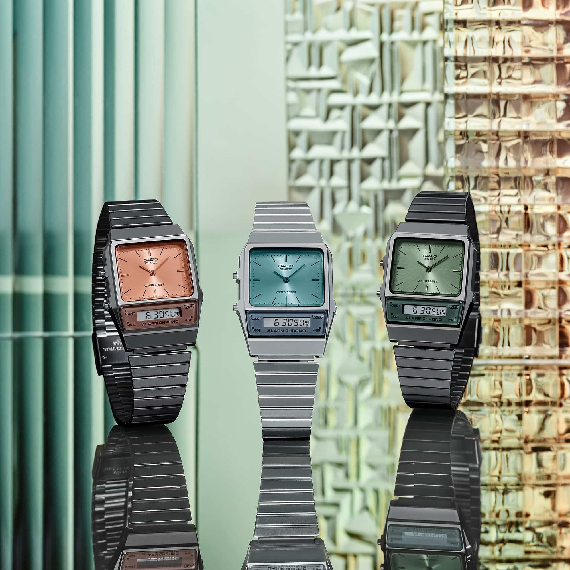 AQ-800ECGG-4A Casio Reloj Unisex, Vintage Clásico