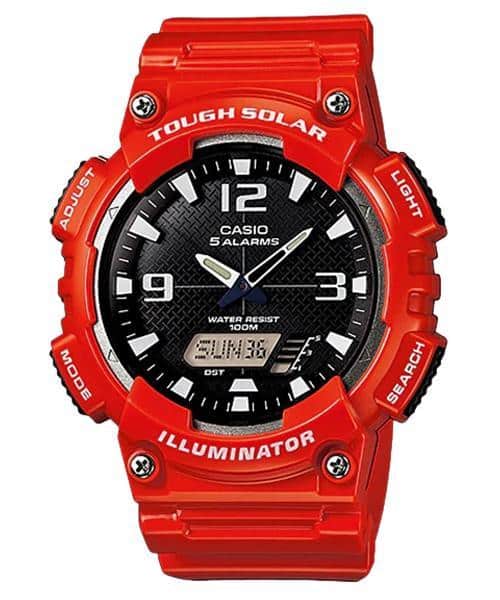 AQ-S810WC Reloj Casio Tough Solar Hombre Resina Rojo - Reloj original en Guatemala