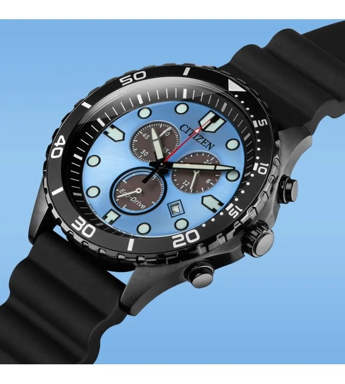 18L Citizen Eco-Drive Reloj para hombre pulsera de caucho - Vista trasera