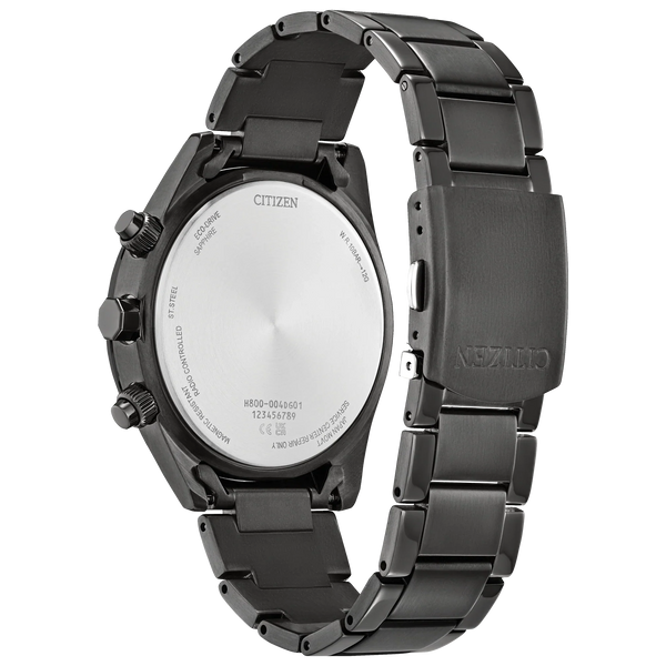 51X Reloj Citizen Eco-Drive Attesa Hombre Acero Negro Verde - Vista lateral