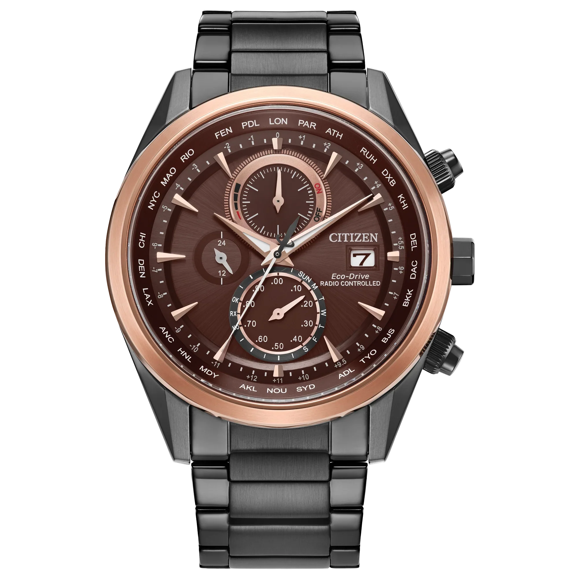 51X Reloj Citizen Eco-Drive Attesa Hombre Acero Negro Verde - Reloj original en Guatemala