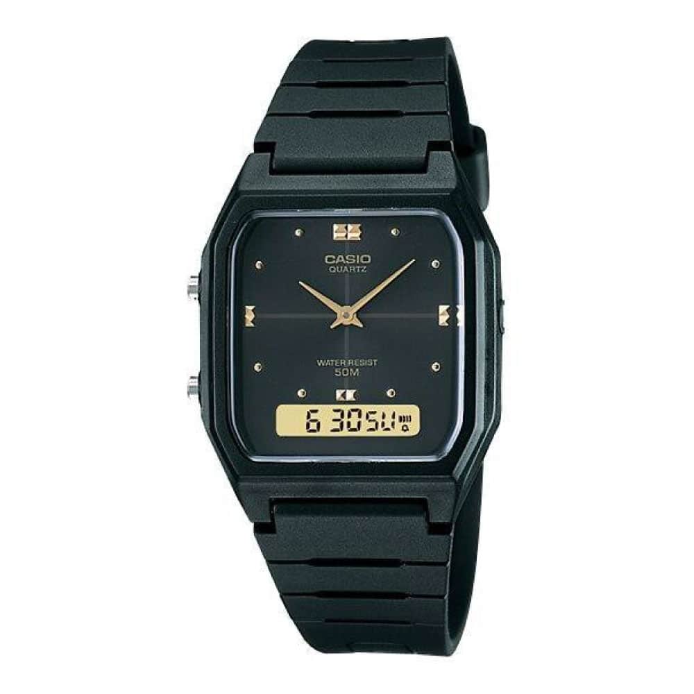 AW-48HE Reloj Casio Unisex Resina Negro - Reloj original en Guatemala