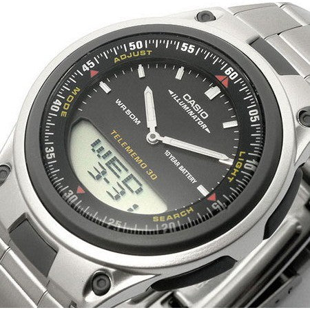 AW-80D Reloj Casio Illuminator Hombre Correa de Acero - Vista trasera