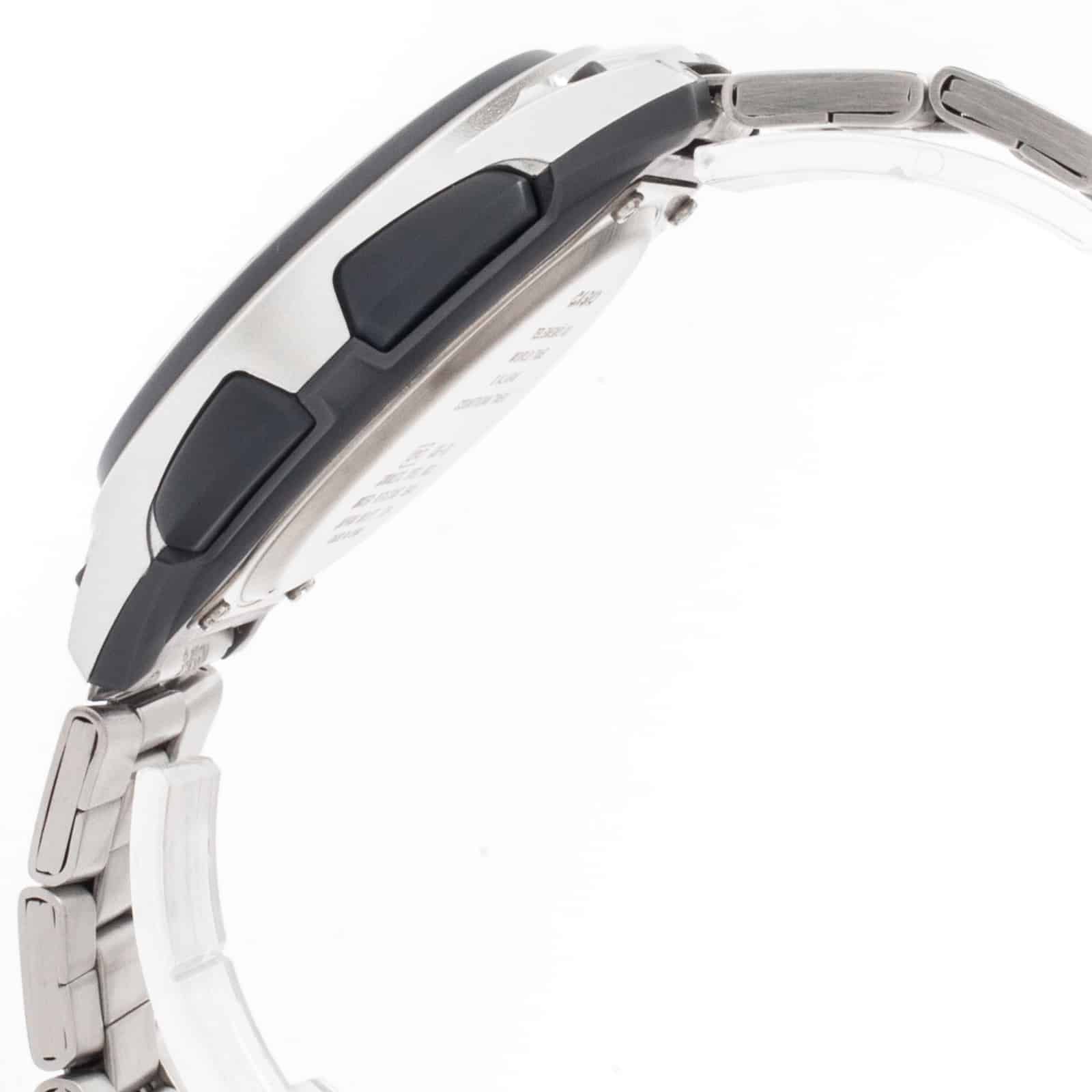 AW-80D Reloj Casio Telememo Hombre Correa de Acero - Vista trasera