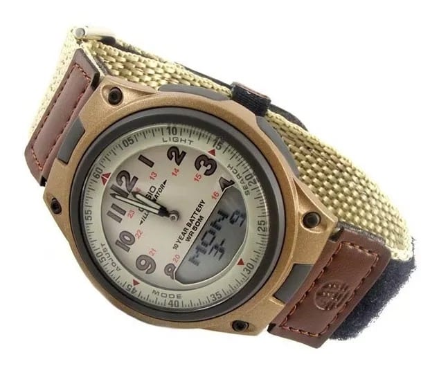 AW-80V-5BV Reloj Casio para Hombre, Illuminator 10 Años de Batería - Marrón