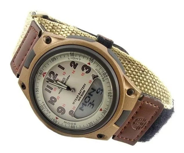 AW-80V-5BV Reloj Casio para Hombre, Illuminator 10 Años de Batería - Marrón