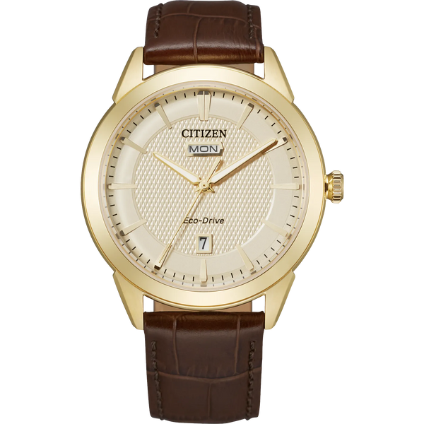 07Q Reloj Citizen Rolan de hombre correa de piel 40 mm Eco-drive - Reloj original en Guatemala