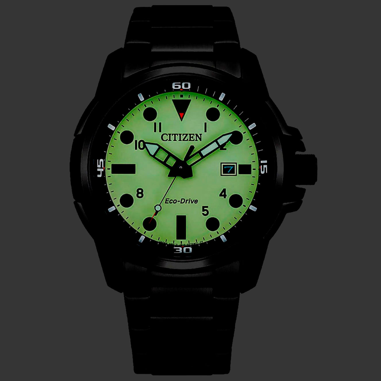 Reloj Citizen Sea Land Hombre Acero Esfera Verde - Vista trasera