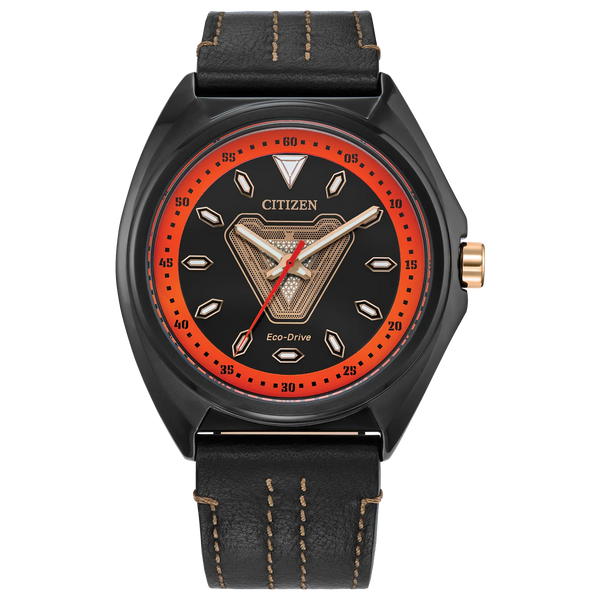 Reloj 05W Citizen Tony Stark Iron Man Edición Marvel de caballero pulsera de cuero Eco-drive - Reloj original en Guatemala