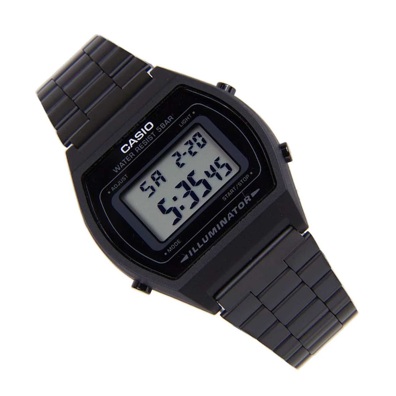 B-640WB-1A Reloj Casio Unisex, Vintage Clásico Illuminator - Acero Inoxidable Negro