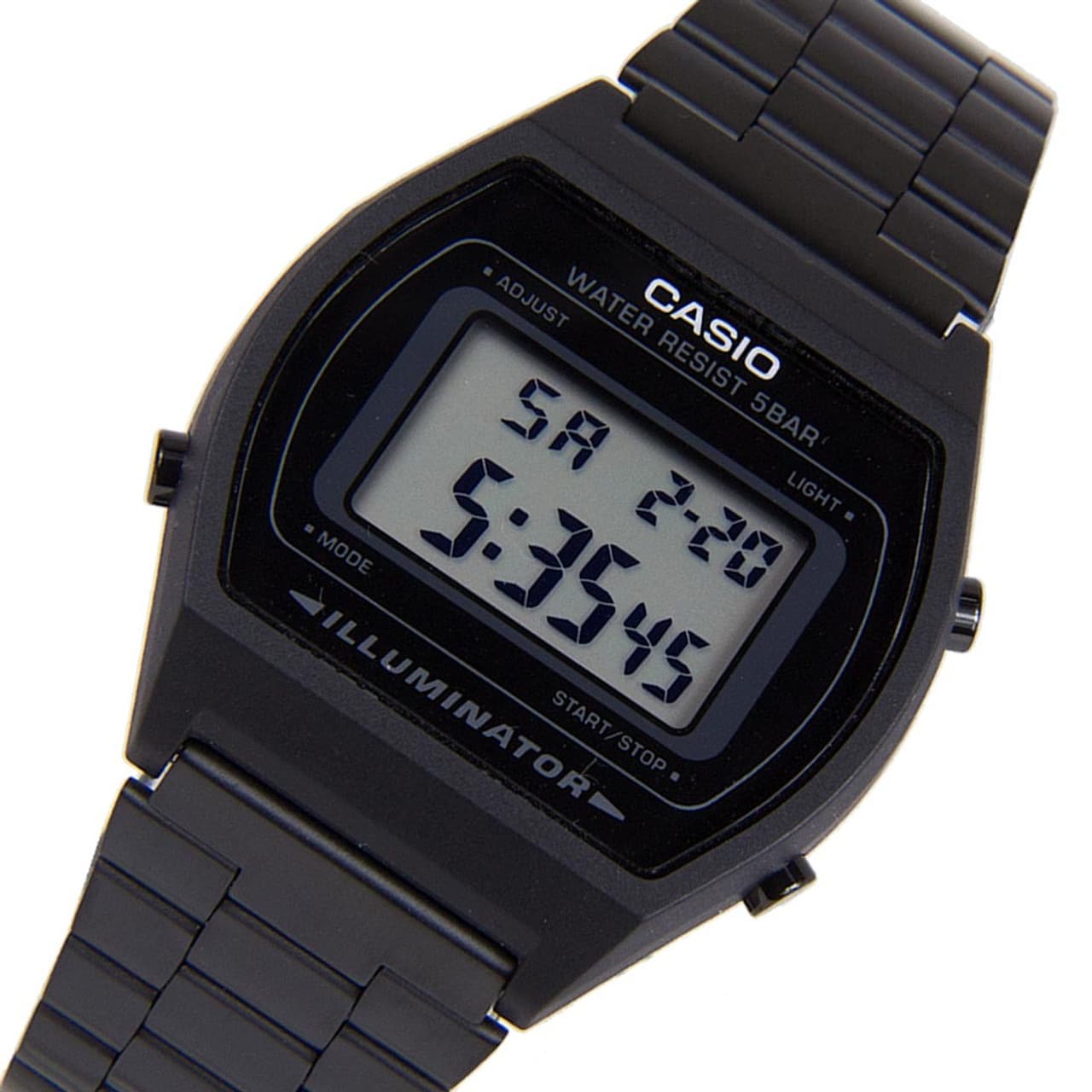 B-640WB-1A Reloj Casio Unisex, Vintage Clásico Illuminator - Acero Inoxidable Negro