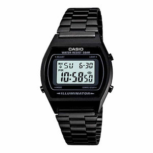 B-640WB-1A Reloj Casio Unisex, Vintage Clásico Illuminator - Acero Inoxidable Negro