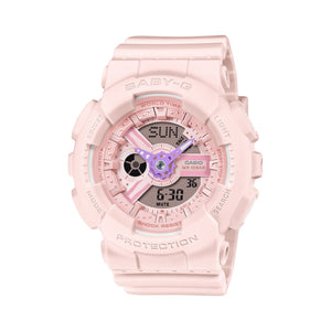 BA-110AH-4A Reloj Baby-G de dama pulsera de resina doble hora - Resina Rosa
