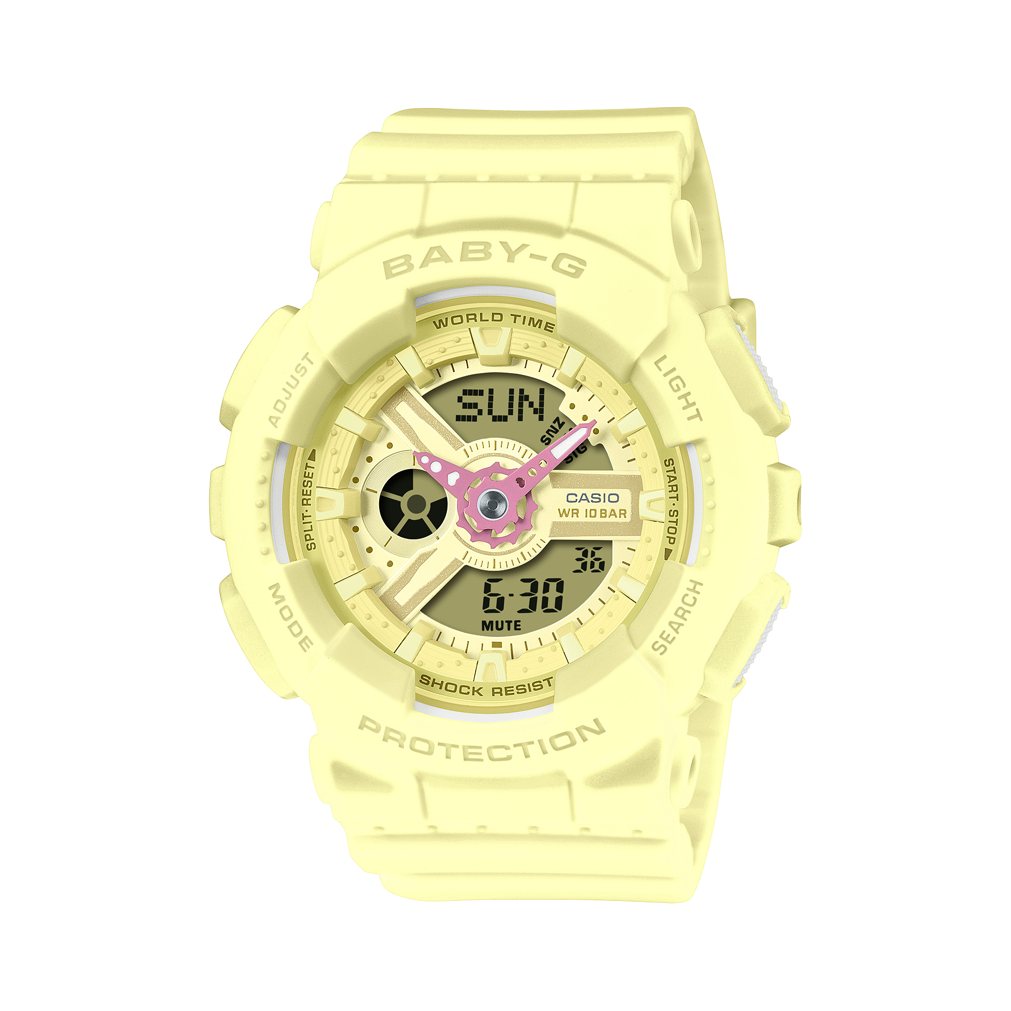 BA-110AH Reloj Baby-G Mujer Resina Amarillo - Reloj original en Guatemala