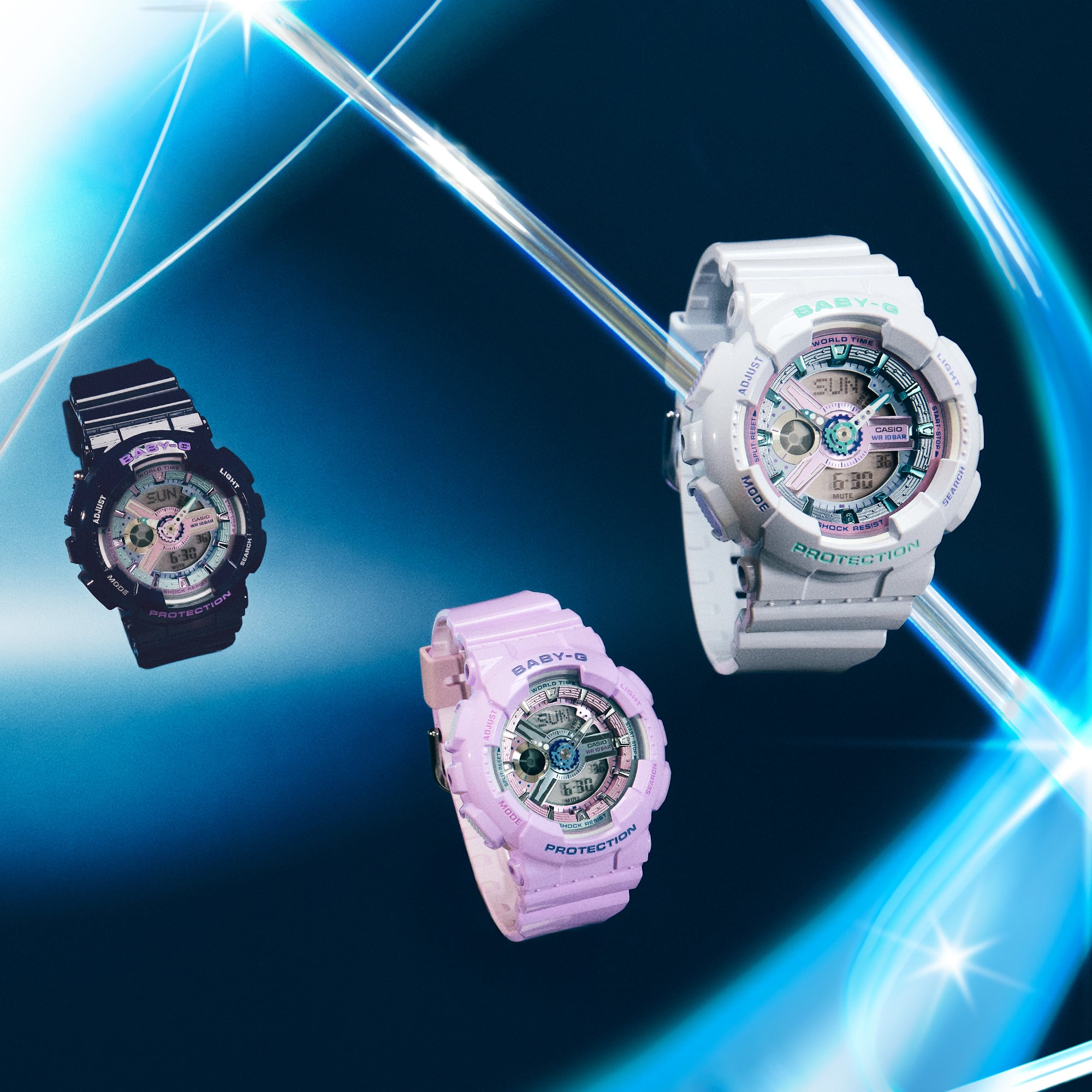 BA-110MC-6A Reloj Baby-G de mujer correa de resina - Resina Morado