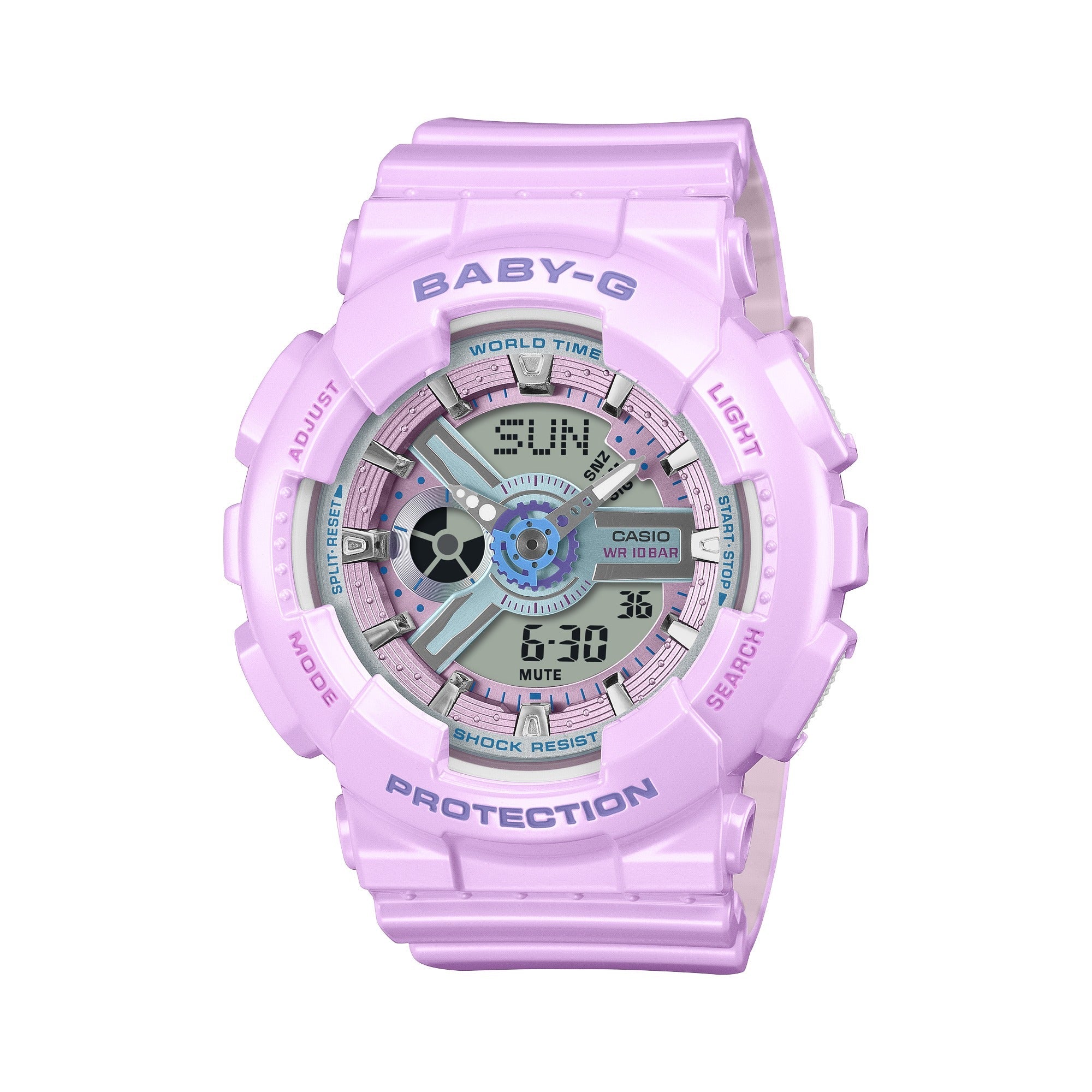 BA-110MC-6A Reloj Baby-G de mujer correa de resina - Resina Morado