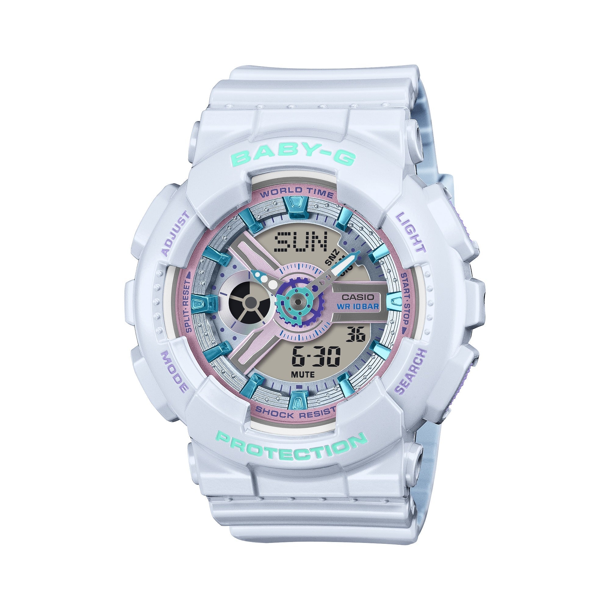 BA-110MC-7A Reloj Baby-G de señorita correa de resina - Resina Blanco